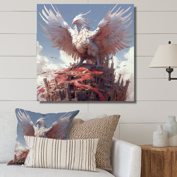 Majestic White Bird In The High Skies - Bird Framed Canvas Art